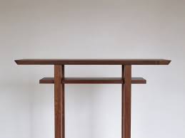 In Stock Tall Thin Walnut Side Table Narrow Wooden Table For Etsy Walnut Side Tables Entryway Furniture Narrow Side Table