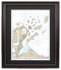 Framed Nautical Chart Apostle Islands Lake Superior 18x24