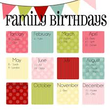 Family Birthday Calendar Digital Copy You Print In By Mayashouse Family Birthday Calendar Birthday Calendar Family Birthdays