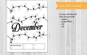 December Mood Tracker Journal Insert Bullet Journal Mood