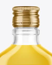 Clear Glass Bottle With Liquor Mockup In Bottle Mockups On Yellow Images Object Mockups