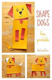 Shape Animals Free Printable Dog Craft Shape Activity Nurturestore Shape Activities Preschool Shapes Preschool Preschool Activities