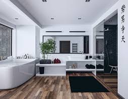 Walls can be painted with symbols for peace, prosperity, and wisdom. Modern Asian Bathroom Design Behance