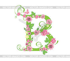 Decorative letter c clipart #16667351. Decorative Letter B With Roses Vector Clip Art