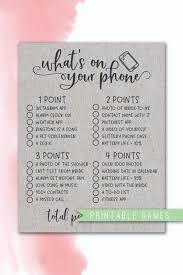 Grey What S On Your Phone Bridal Shower Game Rustic Grey Etsy In 2020 Bridal Shower Brunch Bridal Shower Rustic Bridal Shower Activities