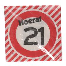 Verkeersbord Servetten 21 Jaar D Solow