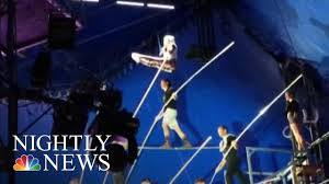 Each started their respective walks from opposite ends of the wire suspended between the times square towers. New Video Shows Near Deadly High Wire Accident That Could Have Killed 8 People Nbc Nightly News Youtube