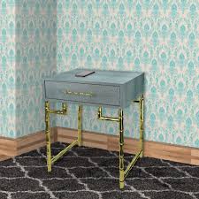 It will blend nicely with any decorating scheme and highlight the look of your current home decor. Wood And Metal Side Table With Bamboo Style Legs Gray And Gold On Sale Overstock 31095424