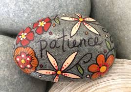 Hand Painted Rock Happy Rocks Patience Beach Stone Etsy In 2020 Rock Crafts Painted Rocks Painted Rocks Kids