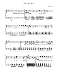 Learn to play guitar by chord / tabs using chord diagrams, transpose the key, watch video lessons and much more. Best Of You Foo Fighters Sheet Music For Piano Solo Musescore Com