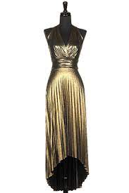 Old Hollywood Style Vintage Inspired Gold Lame Dress Featuring Soft Gold Metallic Fabrication Throughout Sleeveless Slip On Styl Lame Dress Dresses 70s Dress