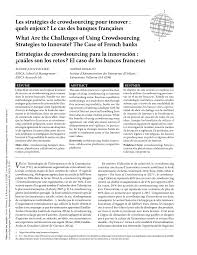 Proposer un concours sur youtube vous permettra d'obtenir plus d'engagement de la part des internautes. Pdf Les Strategies De Crowdsourcing Pour Innover Quels Enjeux Le Cas Des Banques Francaises