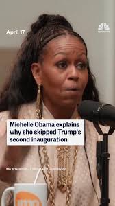 Former first lady Michelle Obama opened up about her decision to skip this  year's inauguration for President Trump's second term.