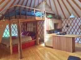 Great Use Of Space Here Is A 24 Pacific Yurt That Utilizes A Loft Bed Directly Over Another Bed Bunk Bed Designs Loft Bed Yurt Living