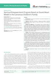 Spirituality is an individual practice and has to do with having a sense of peace and purpose. Pdf Spiritual Empowerment Program Based On Sound Heart Model In The Cancerous Children S Family