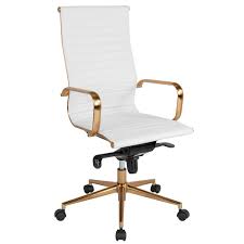 Features and acrylic style with a golden base. Channel Modern White Gold High Back Office Chair Eurway
