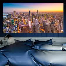 Maybe you would like to learn more about one of these? Chicago Skyline At Sunset Multi Panel Canvas Wall Art Stunning Canvas Prints