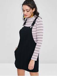 Pockets Denim Pinafore Dungaree Dress Black Dungaree Dress Denim Pinafore Dresses