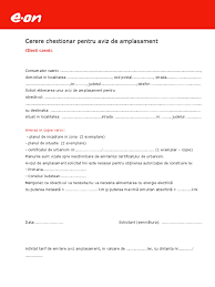 În cazuri justificate, pentru elaborarea avizului de amplasament, operatorul sd poate solicita documente suplimentare. Cerere Eon