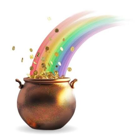 Pot of Gold in Rainbow Clipart - A Discovery of Wealth