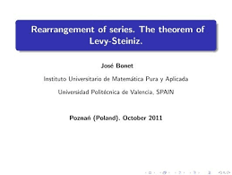 Rearrangement of series. The theorem of Levy-Steiniz.