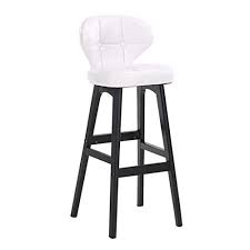 Minimalist Bar Stool Wood Legs Bar Stools With Backrest Simple High Stools Vintage Dining Chairs Modern Pu Retro Bar Stools Wooden Bar Stools Modern Bar Stools