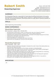 Check spelling or type a new query. Stewarding Supervisor Resume Samples Qwikresume