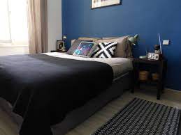 Our Petrol Blue Wall Bedroom Petrolbluewallbedroom Blue Bedroom Walls Bedroom Wall Blue Walls