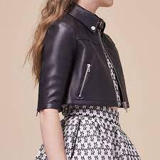 Brittany Maje Leather Jacket Ready To Wear Cropped Leather Jacket