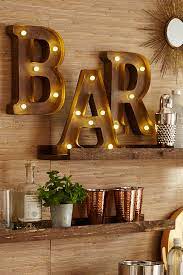 Pier 1 S Led Equipped Marquee Wall Letters Will Help You Make A Stylish Statement To Your Thanksgiving Guests Lik Home Bar Decor Home Bar Designs Bars For Home