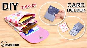 With simple items and a bit of creativity, you can create a unique and memorable card for any occasion. Diy Simple Card Holder Card Wallet Easy Tutorial Sewingtimes Youtube Diy Wallet Easy Card Wallet Diy Diy Wallet