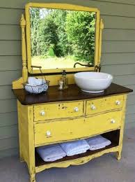 25 Unique Bathroom Vanities Made From Furniture Shabby Chic Bathroom Diy Dresser Decor