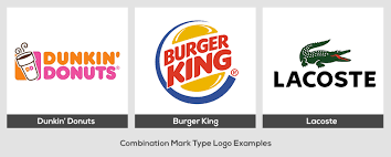 combination mark type logo examples dunkin donuts burger king and lacoste logo design process logo design logo design tips