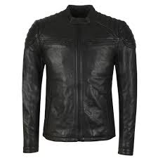 Mens Black New Hero Leather Jacket