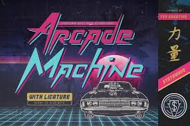 Arcade Machine 80 S Retro Font By Tsv Creative On Creativemarket Retro Font Sci Fi Fonts Arcade