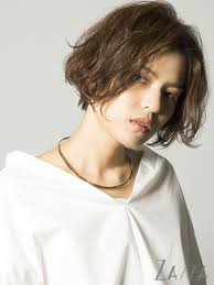 前髪長めの大人ショートボブ ショート ビューティーboxヘアカタログ ヘアスタイル きりっぱなし ボブ パーマ 前髪長め