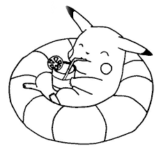 Coloriage pokemon pikachu etoiles et pomme dessin pokemon à imprimer. Coloriage Pikachu A La Plage A Imprimer Sur Coloriages Info