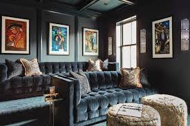 Cozy Textures Abound In This South End Brownstone S Movie Room Media Room Colors Home Cinema Room Media Room Design