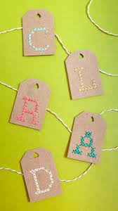 Materials for making cross stitch gift tags: Learn How To Cross Stitch Alphabet Gift Tags