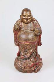 At Auction: Budai, Glücksbuddha lachender Buddha, China, Holz.