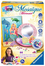 coffret mosaique sirene ravensburger king jouet mosaique sable et paillettes ravensburger jeux creatifs jeux creatif coffret jeux