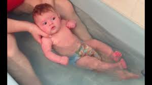 Regardless of which type of bathing beauty you've got, how you bathe your baby is as important as how often you do it. Diy How To Video Infant S First Bath Teaching A Healthy Respect For The Water 3 Months Old Youtube