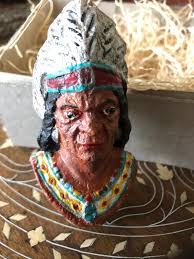 New 3D Dresden Type Indian Chief Head Christmas Candy Container Paper  Ornament Headdress Necklace Earrings