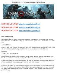 Just download, run setup, and install. God Of War 4 Pc Download Full Game Cracked Torrent Skidrow By God Of War 4 Pc Crack Download Torrent Issuu