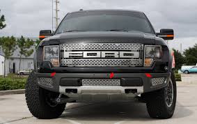 3x amber led lights and wiring harness connector. 2010 2014 Ford F 150 Raptor Brushed Stainless Lower Grille Kit 3 Pc