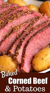 Corned beef brisket needs no introduction. Tender Flavorful Corned Beef Brisket Cooked In The Oven With Mustard Rub Onions And Baby Gold Pot Beef Brisket Recipes Baked Corned Beef Cooking Corned Beef