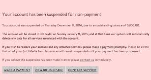 What to do if your bank goes down. Why Is My Account Suspended Media Temple Community