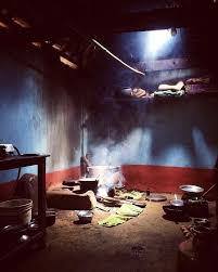 Typical Village Side Kitchen Konkan Maharashtra India Watercolor Landscape Art Wallpaper Indian Home Interior Old fashioned house in hedvi village in konkan, maharashtra, india.