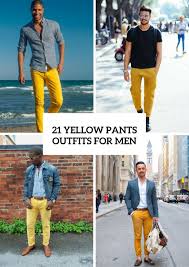 Black And Yellow Outfits For Guys 21 Stunning Yellow Pants Outfits For Men Jeans Outfit Men Mens Yellow Pants Yellow Pants Outfit