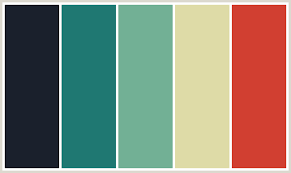 Colorcombo378 With Hex Colors 1a202c 1f7872 72b095 Dedba7 D13f31 Aqua Color Palette Red Color Schemes Aqua Color Schemes